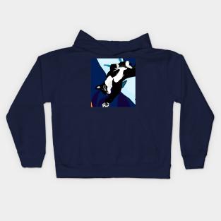 Cute Tuxedo Cat laying on the couch Copyright by TeAnne Kids Hoodie